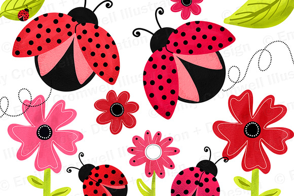 Ladybug Digital Clipart in Illustrations - product preview 2