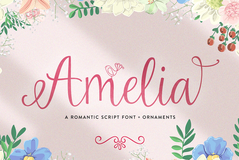 Amelia Script + Ornaments in Script Fonts - product preview 8