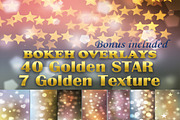 40 Gold Star Overlays Gold Textures