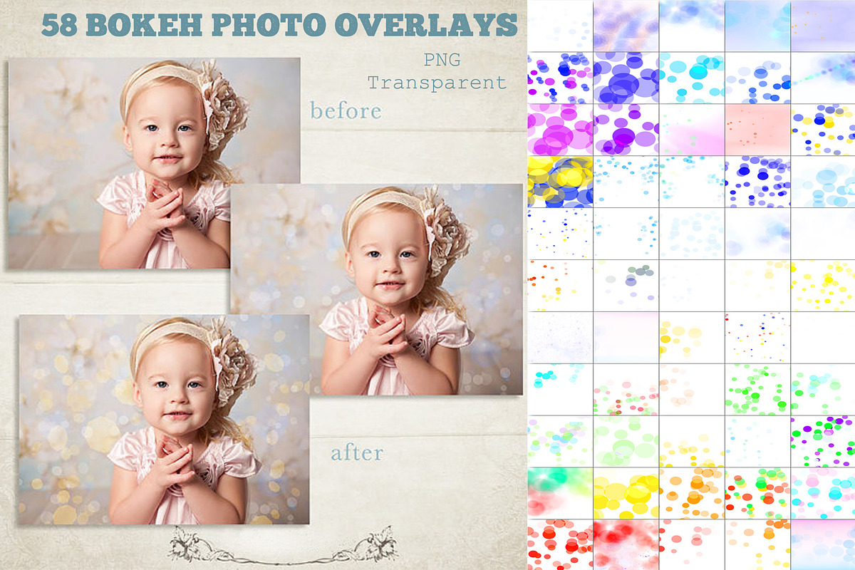 58 Bokeh Photo Overlays, PNG in Objects - product preview 8