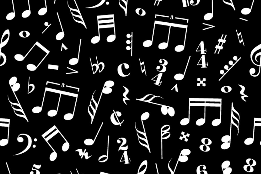 A lot of music signs on black in Patterns - product preview 8