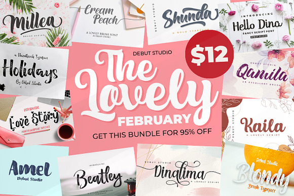 The Lovely February Bundle in Script Fonts - product preview 12
