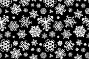 Different white snowflakes on black