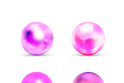 Purple glossy marble balls