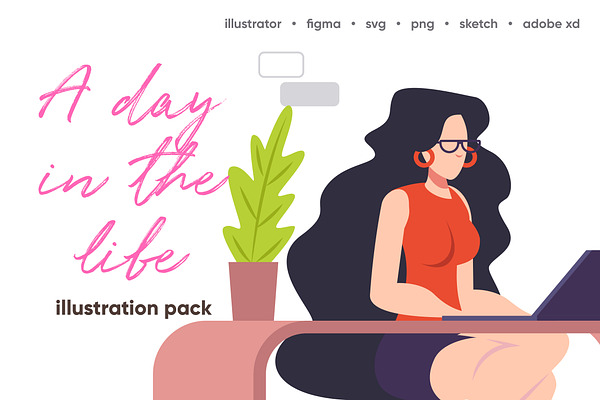 A Day in The life - illustration Set