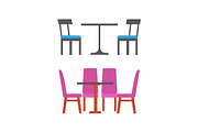 Blue and Pink Furniture of Eatery or