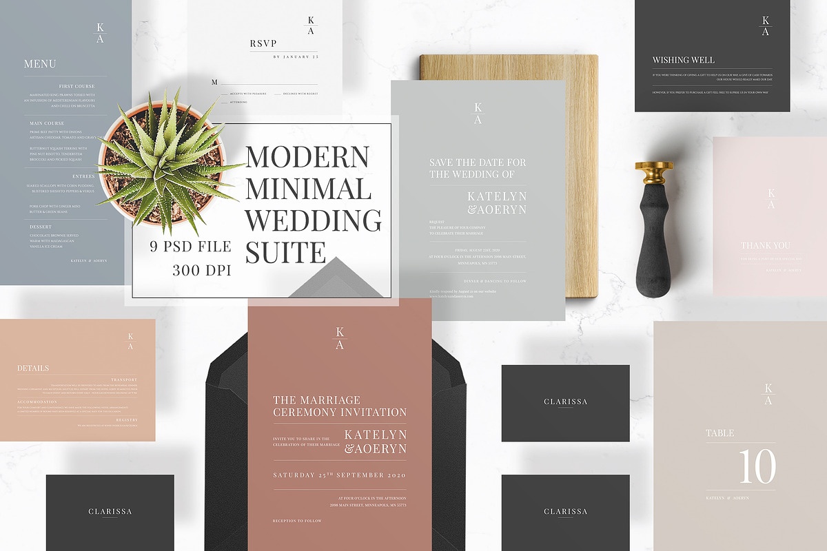 Modern Minimal Wedding Suite in Wedding Templates - product preview 8