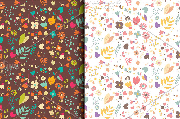 4 Floral Seamless Patterns in Patterns - product preview 1