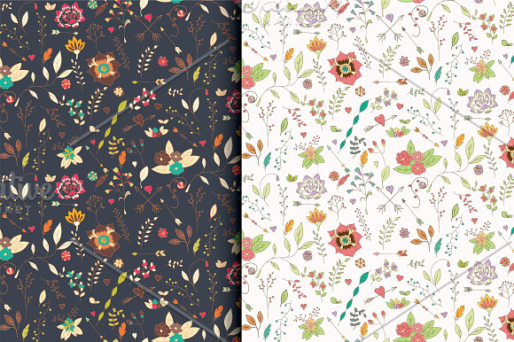 4 Floral Seamless Patterns in Patterns - product preview 2