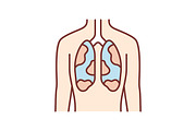 Ill lungs color icon