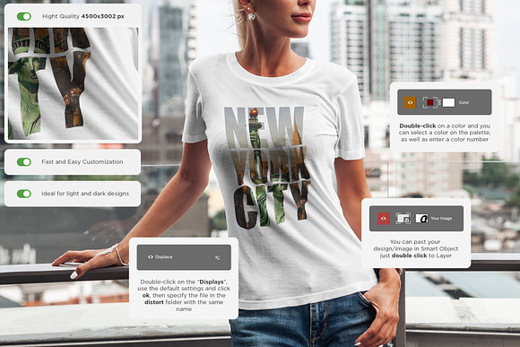 T-Shirt Mock-Up Urban Style in Print Mockups - product preview 4