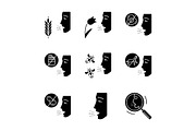 Allergies glyph icons set
