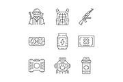 Online game inventory icons set