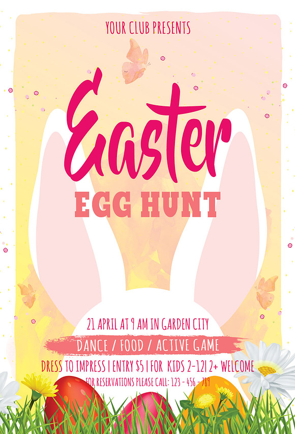 Happy Easter Party Flyer in Flyer Templates - product preview 3