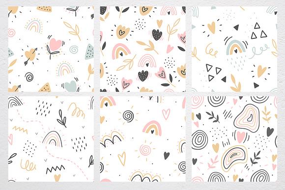 Kids cute seamless pattern in Patterns - product preview 7