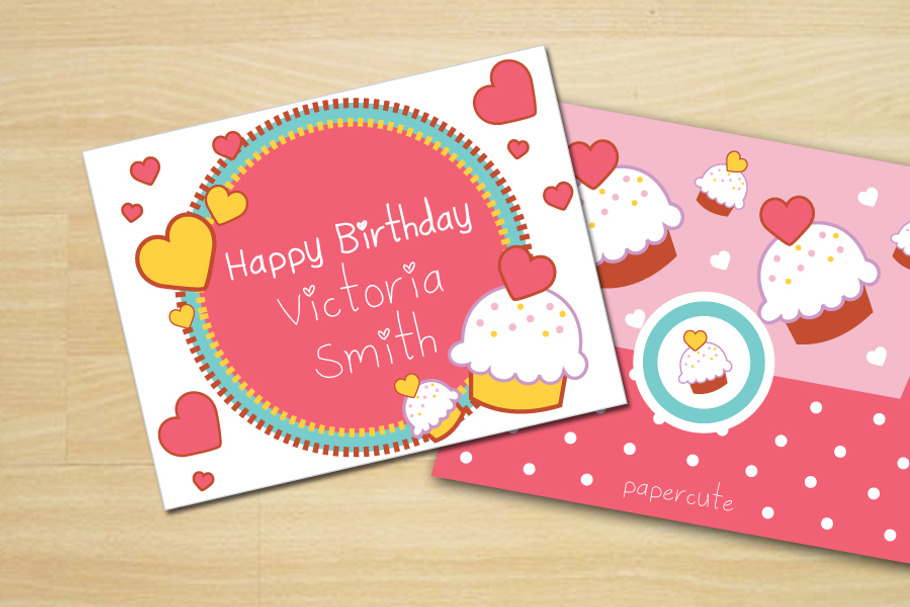 Envelope Sweet Cupcake in Card Templates - product preview 8