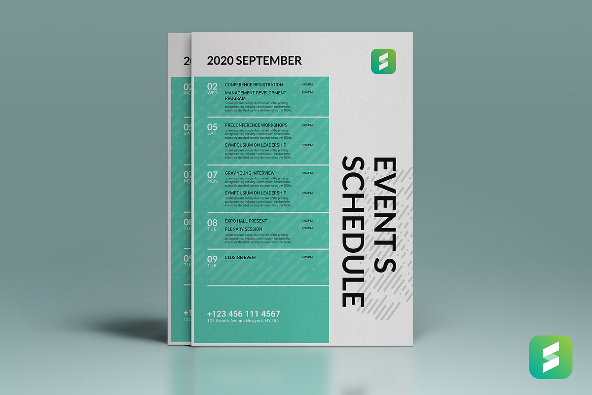 Event Schedule Flyer Template in Flyer Templates - product preview 8