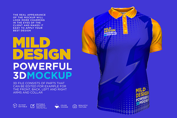 Polo shirt 3D Mockup in Product Mockups - product preview 4