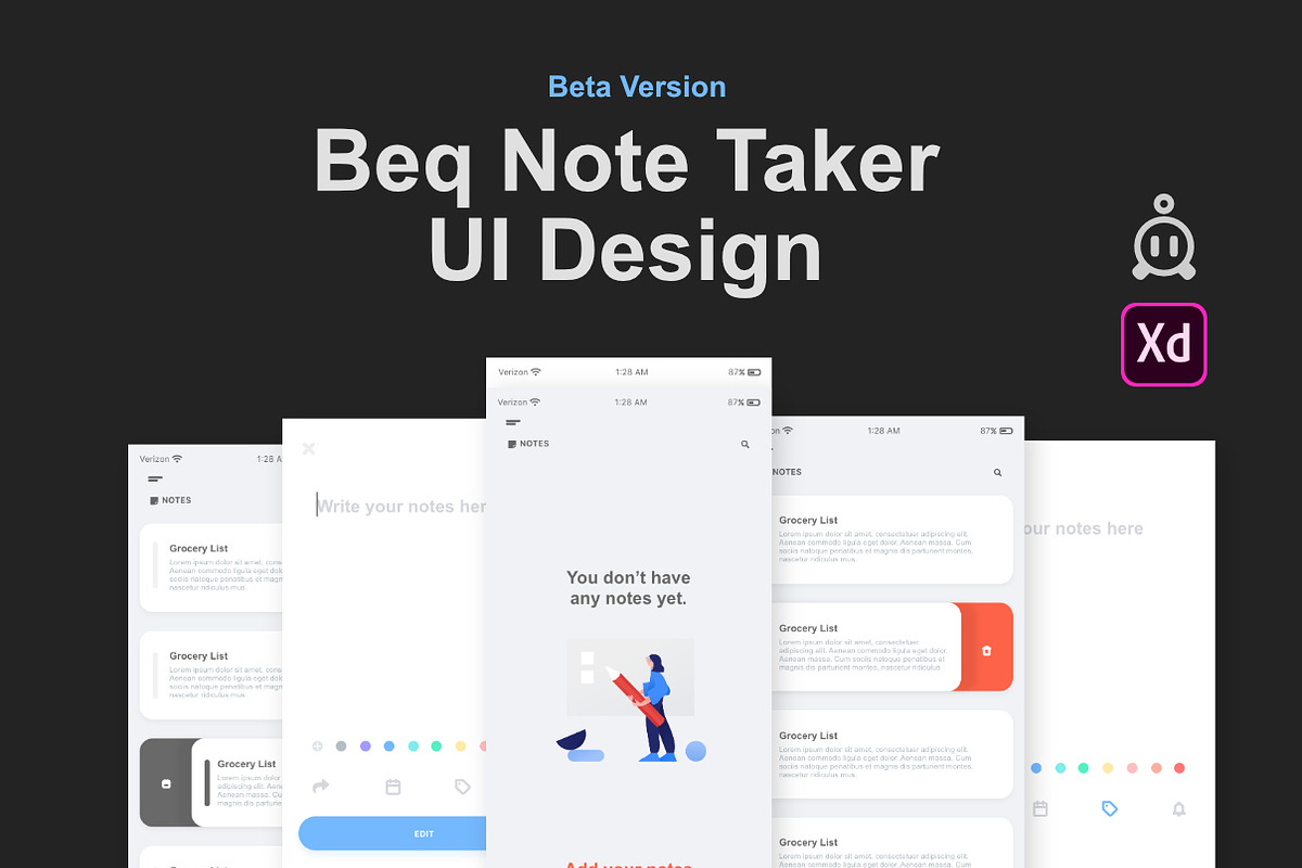 BEQ Note Taker Beta in UI Kits and Libraries - product preview 8
