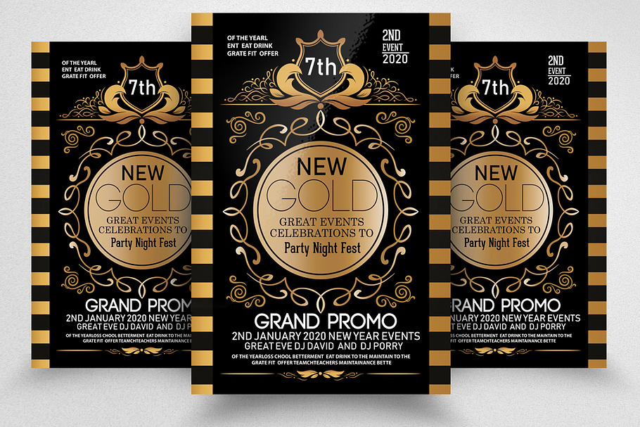 The Grand Party Night Golden Flyer in Flyer Templates - product preview 8