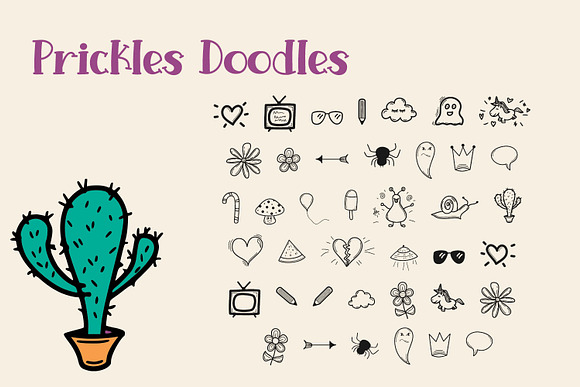 Prickles Regular in Serif Fonts - product preview 3