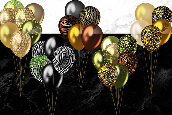Safari Balloons Clipart in Illustrations - product preview 1