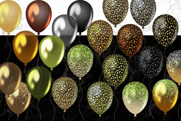 Safari Balloons Clipart in Illustrations - product preview 2
