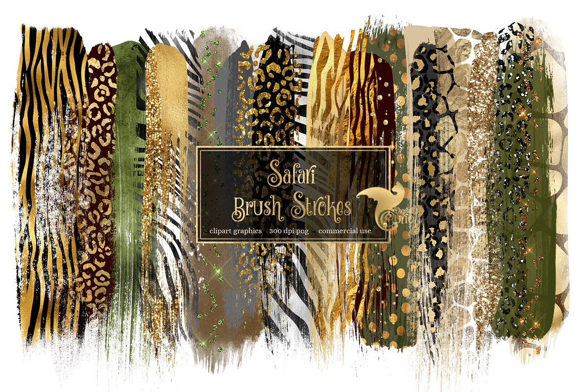 Safari Brush Strokes Clipart in Illustrations - product preview 8