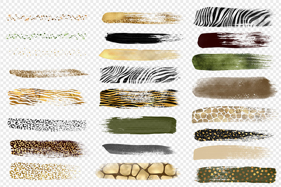 Safari Brush Strokes Clipart in Illustrations - product preview 2