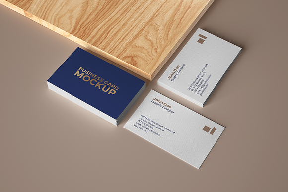 Business Card Mockup Set With Shadow in Branding Mockups - product preview 1