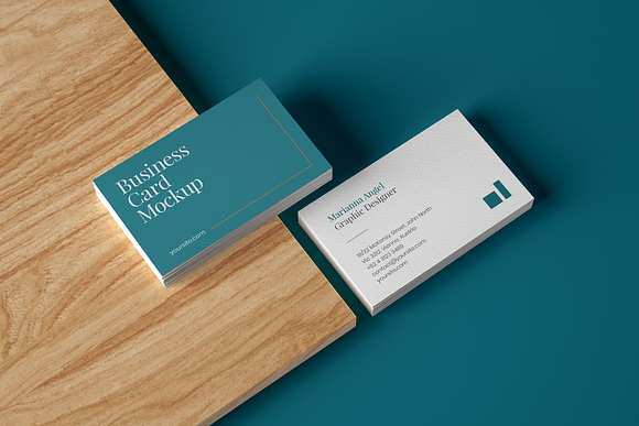 Business Card Mockup Set With Shadow in Branding Mockups - product preview 2