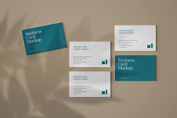 Business Card Mockup Set With Shadow in Branding Mockups - product preview 6