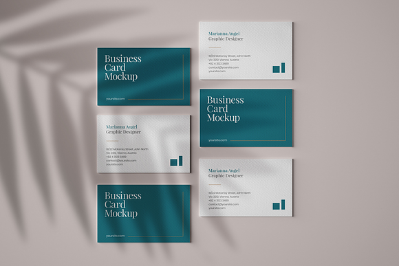 Business Card Mockup Set With Shadow in Branding Mockups - product preview 11