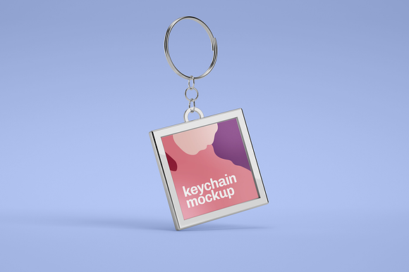 Silver & Card Keychain Mockup Set in Branding Mockups - product preview 4