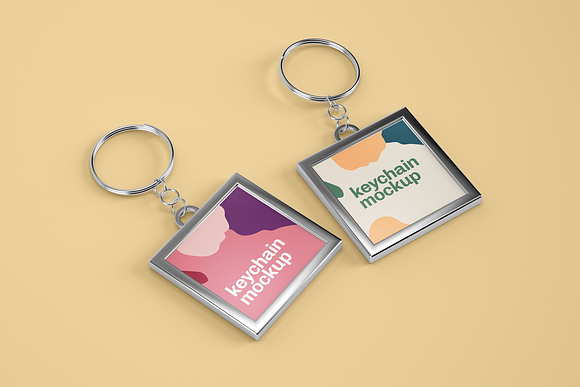 Silver & Card Keychain Mockup Set in Branding Mockups - product preview 6
