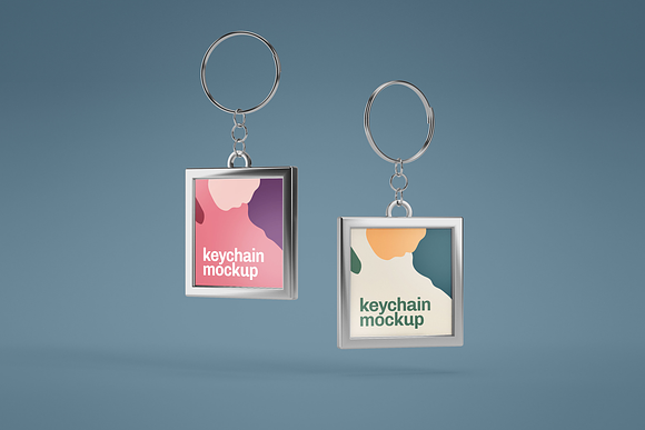 Silver & Card Keychain Mockup Set in Branding Mockups - product preview 7