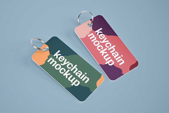 Silver & Card Keychain Mockup Set in Branding Mockups - product preview 8
