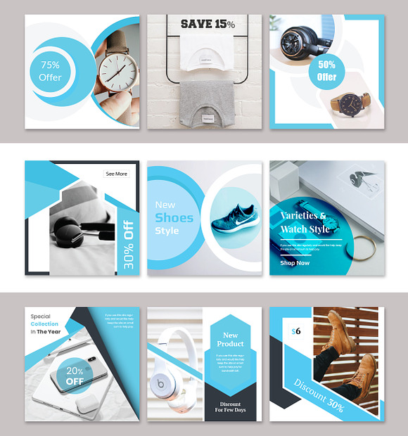 Trendy Social Media Pack in Instagram Templates - product preview 1