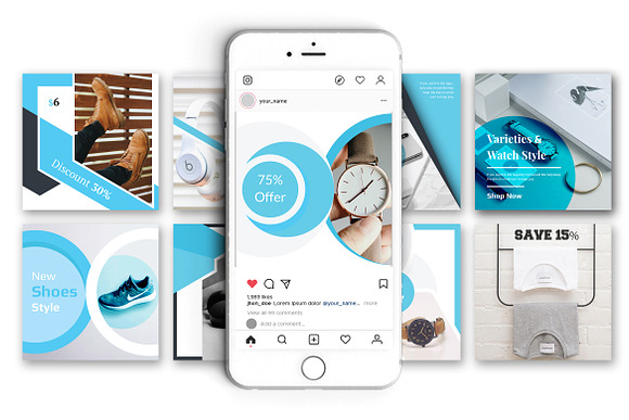 Trendy Social Media Pack in Instagram Templates - product preview 3