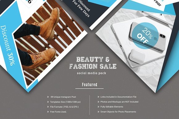 Trendy Social Media Pack in Instagram Templates - product preview 5