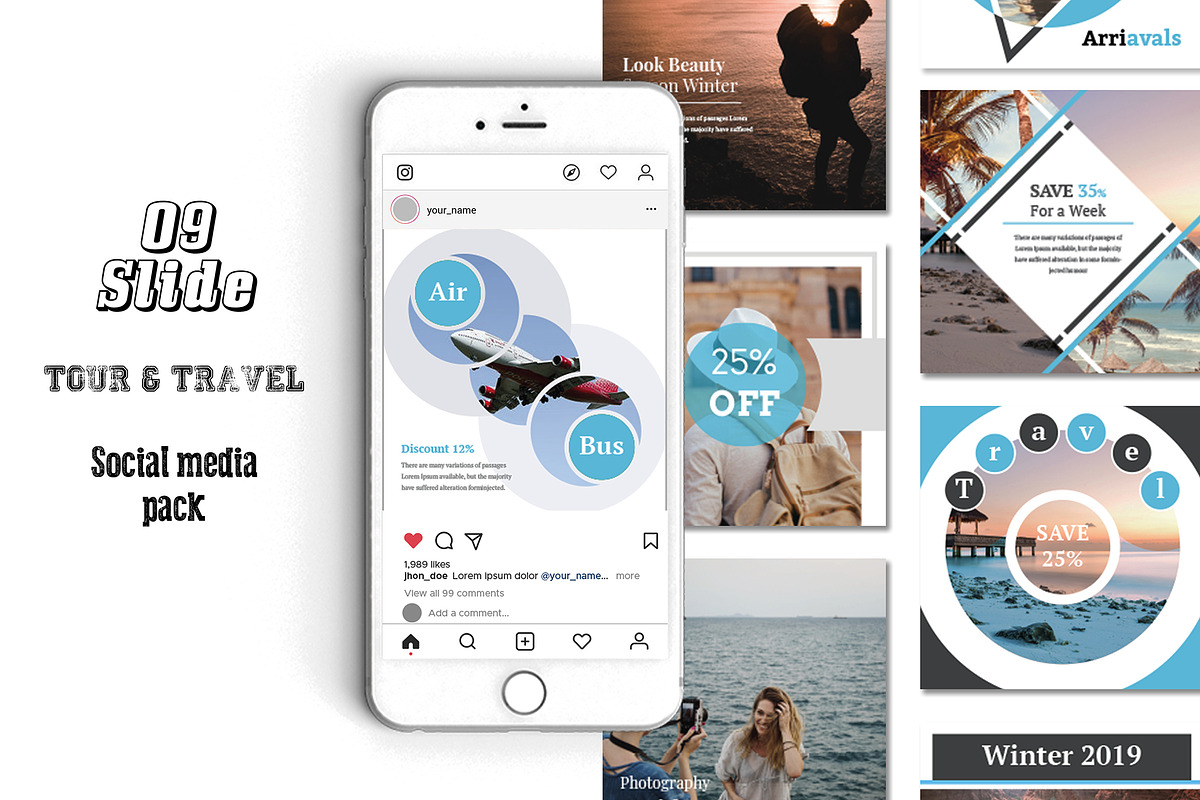 Best Social Banner For Travel in Instagram Templates - product preview 8