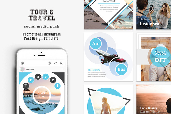 Best Social Banner For Travel in Instagram Templates - product preview 4