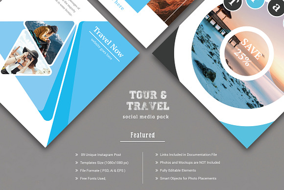 Best Social Banner For Travel in Instagram Templates - product preview 5