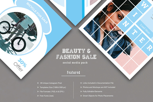 PSD|EPS|AI Social Media Banner in Instagram Templates - product preview 2