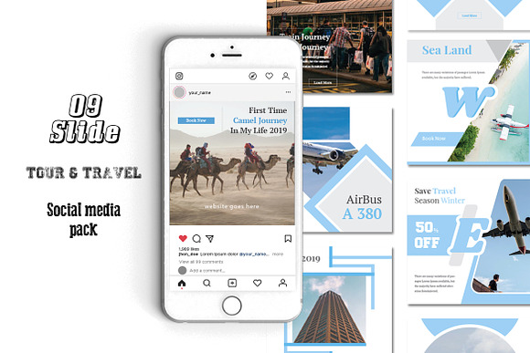 Travelling Social Media Pack in Instagram Templates - product preview 2