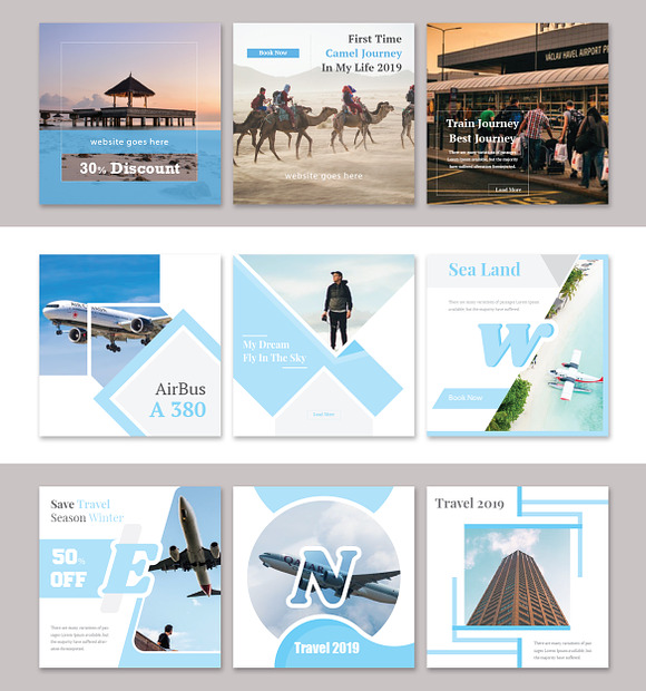 Travelling Social Media Pack in Instagram Templates - product preview 3
