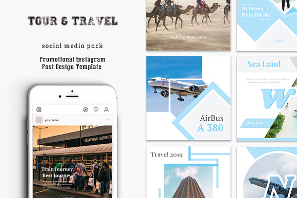 Travelling Social Media Pack in Instagram Templates - product preview 4