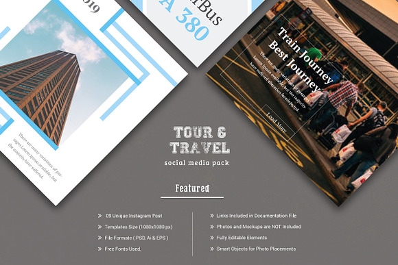 Travelling Social Media Pack in Instagram Templates - product preview 5