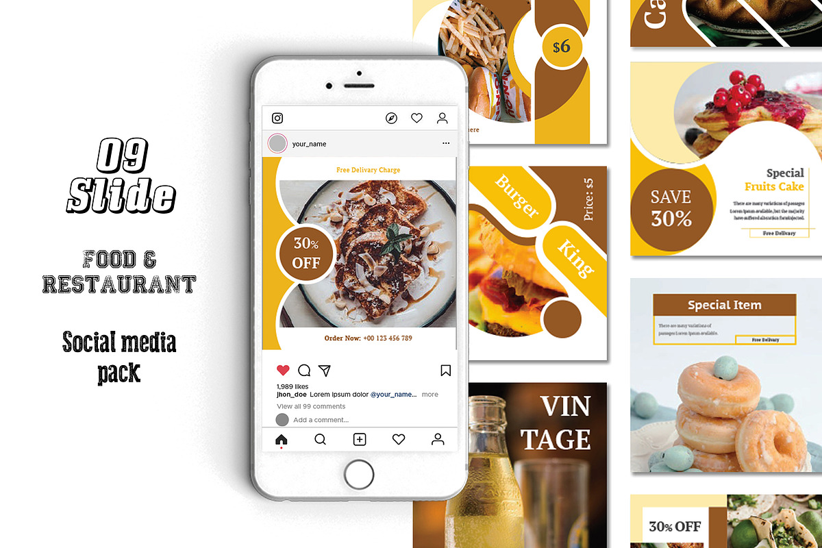 Spicy Restaurant Social Media Pack in Instagram Templates - product preview 8