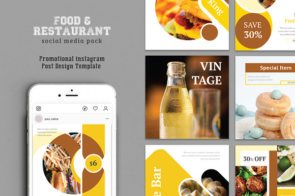 Spicy Restaurant Social Media Pack in Instagram Templates - product preview 3